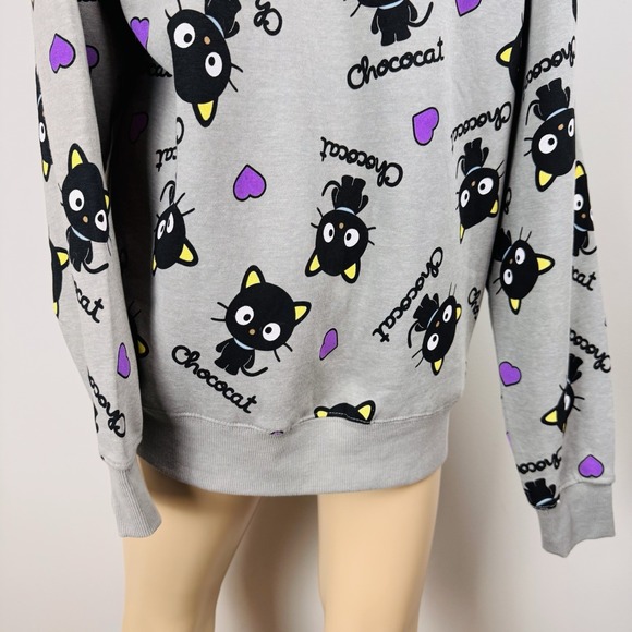 Chococat Hello Kitty & Friends Sanrio Sweatshirt Women's Medium Gray Bioworld - Picture 5 of 15